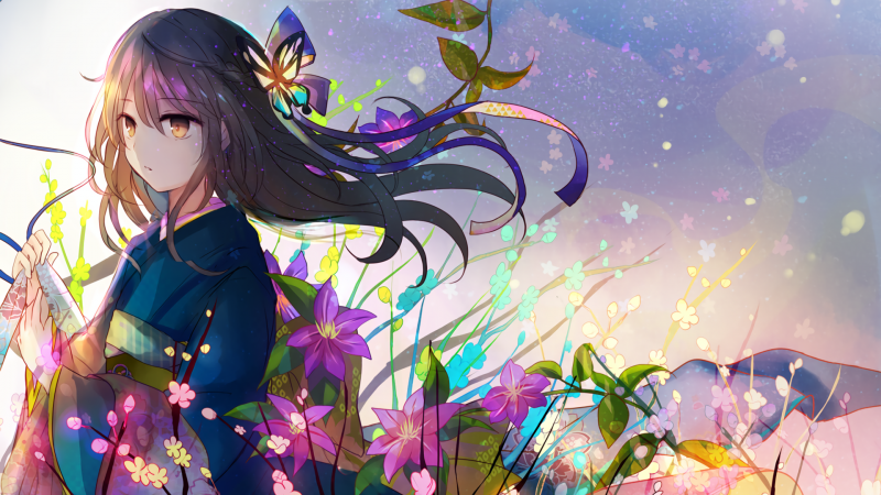 illustration, anime, manga, flower, ART, color illustration, anime, manga, flower, ART, color