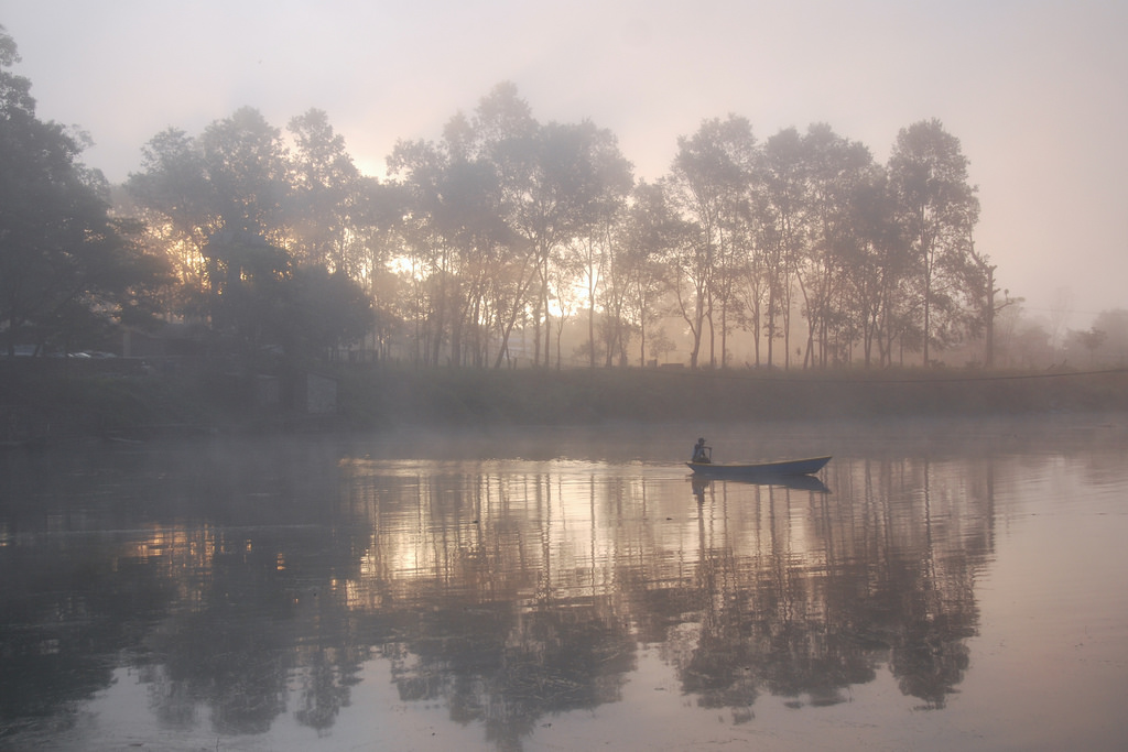 Wallpaper Nepal, fish, sunrise, landscape, Soleil, lac, fisher, paysage, pecheur, reflets, soe