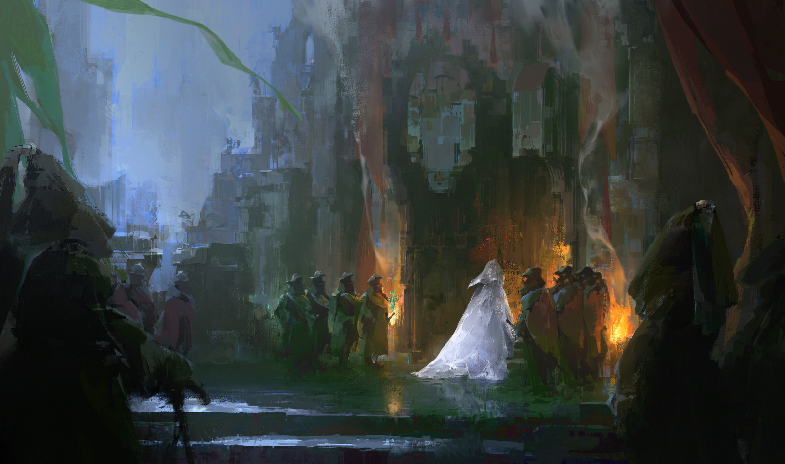 Příroda, atmosférický jev, slunečnímu záření, biome, Formace, krajina, událost, tma, Skála, Natural landscape, les, teplo, malování, plamen, cg artwork, visual arts, džungle, oheň, zábava, múzických umění, zálesí, noc, stín, odraz, rekreace, ilustrace