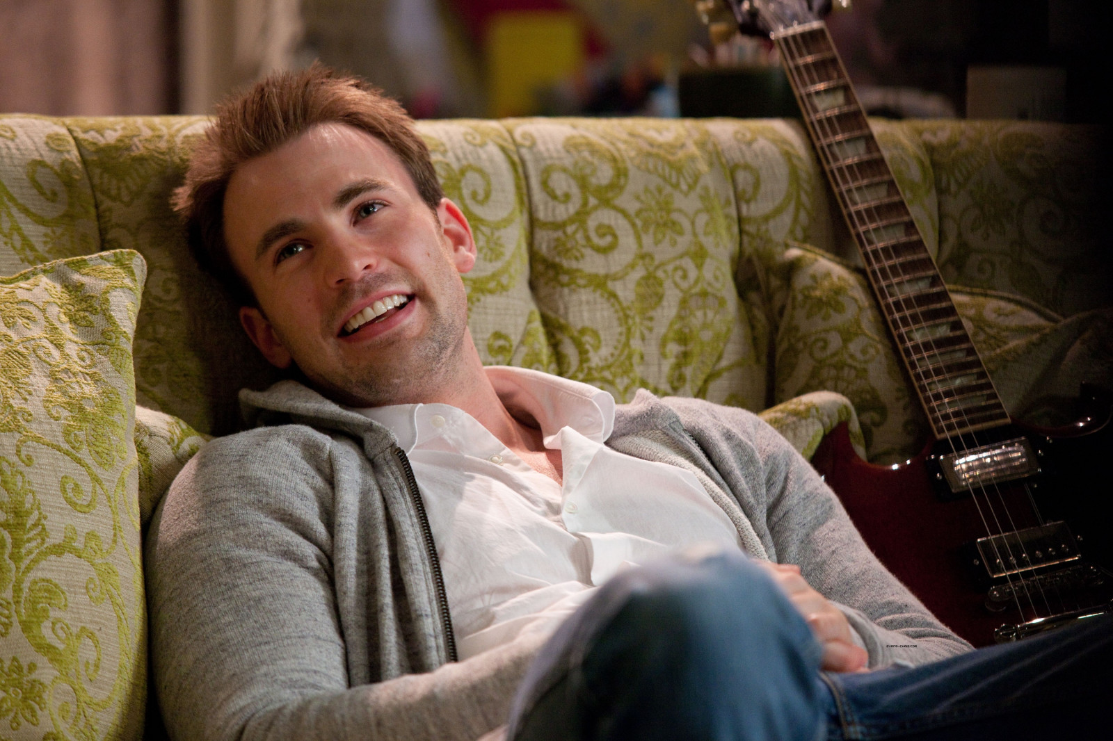 Chris Evans, herec, muž, usměj se, bruneta, roztomilý