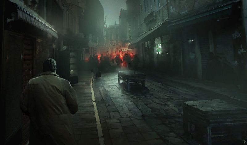 digital art, street, midnight, darkness, screenshot, pc game digital art, street, midnight, darkness, screenshot, pc game
