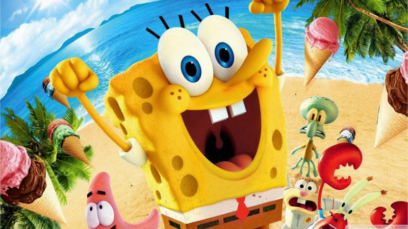 Spongebob v kalhotách, Hračka, ilustrace, kreslená pohádka, květ Spongebob v kalhotách, Hračka, ilustrace, kreslená pohádka, květ