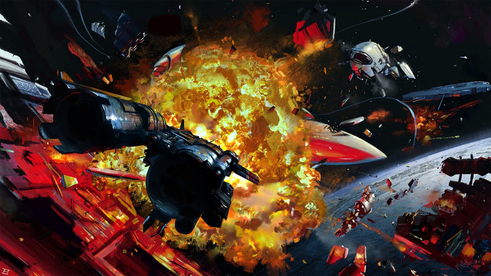 fantasy umění, abstraktní, prostor, válka, umělecká díla, kosmická loď, grafika, 1920x1080 px, počítač tapeta, zvláštní efekty, astronauti, visual effects