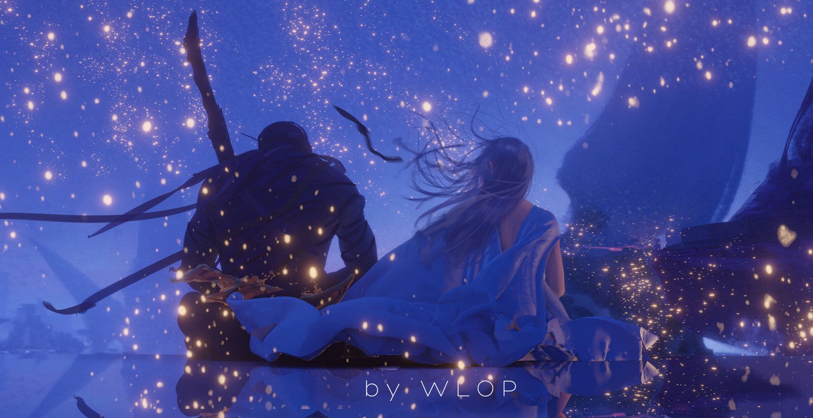 WLOP, anime dívky, ghost čepele