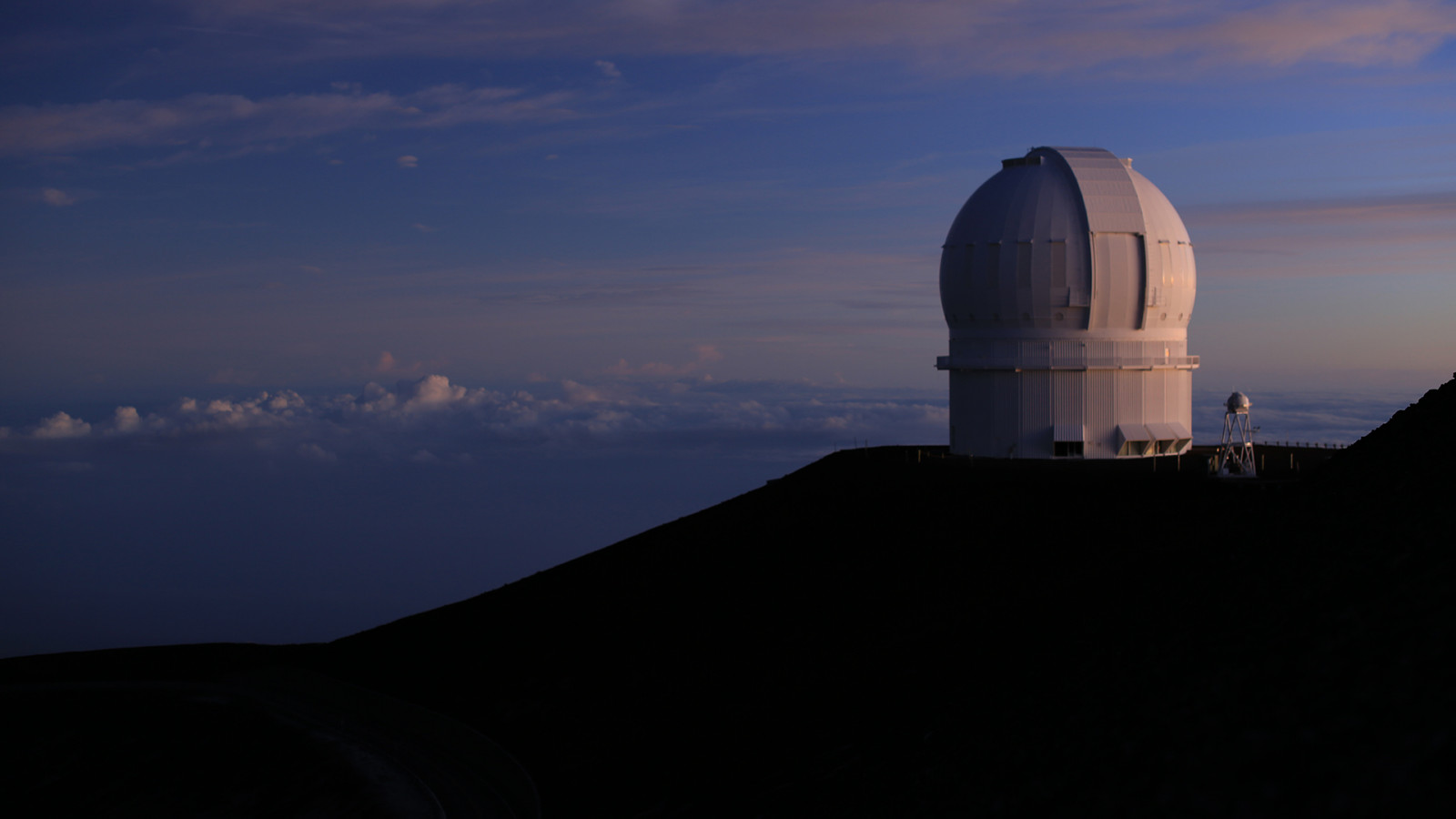 fjellene, skyer, soloppgang, vei, horisont, observatorium, Hawaii, USA, Mauna Kea