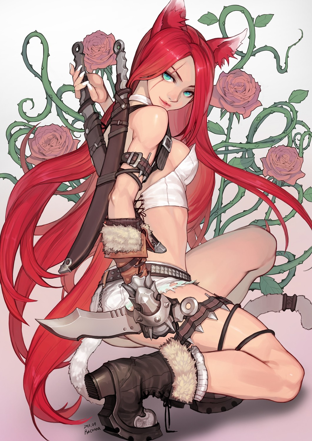 illustrazione, anime, League of Legends, cartone animato, Katarina League of Legends, i fumetti, mangaka, fumetto