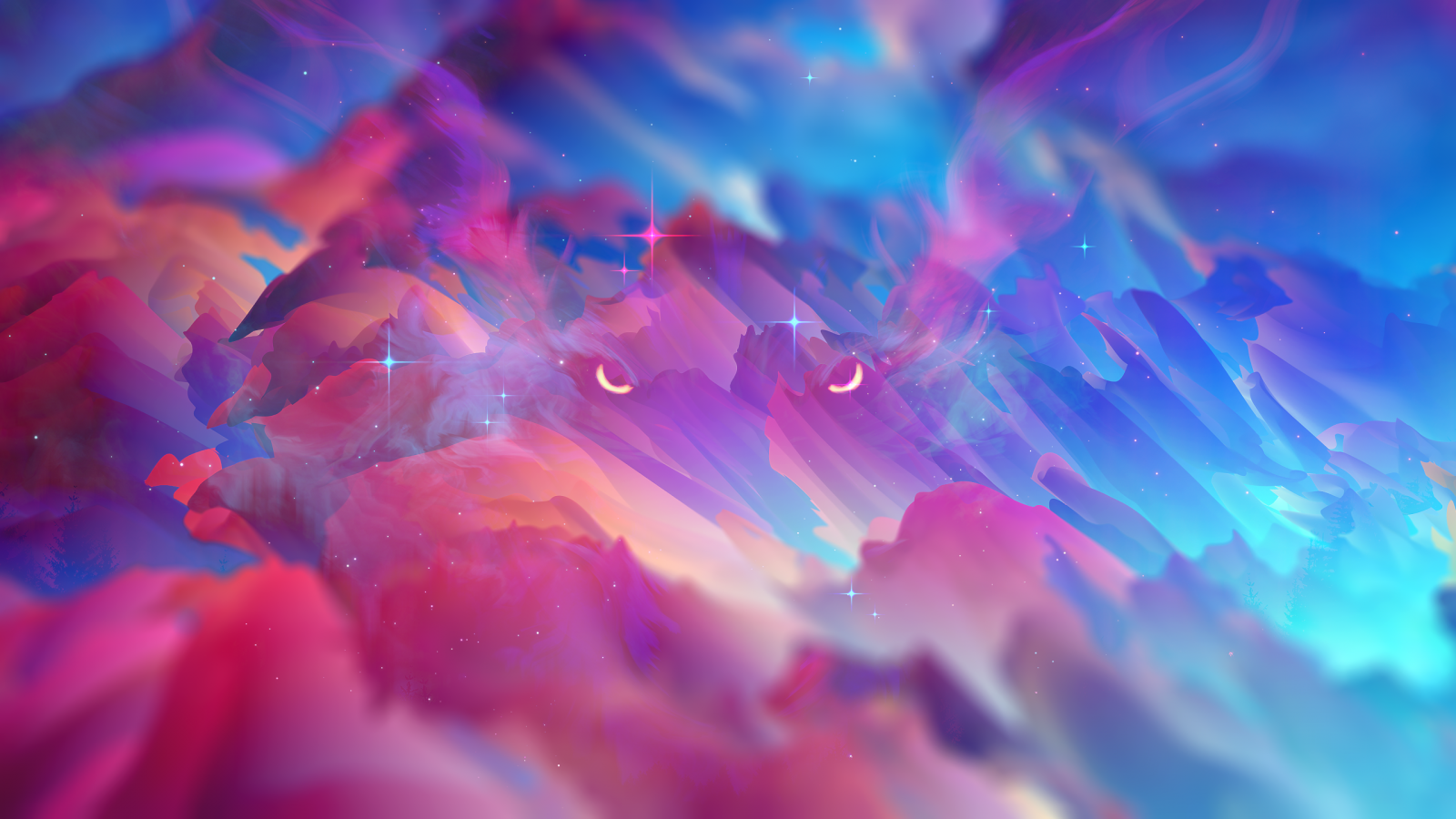 Wallpaper plasma, animals, light effects, wolf, dog, puppies