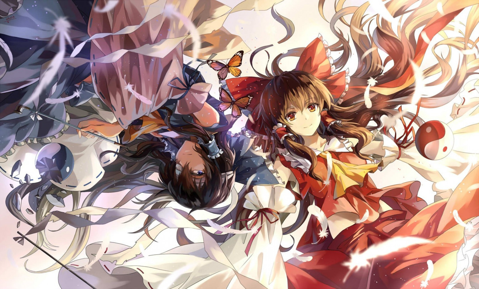 ilustrace, anime, anime dívky, Touhou, Hakurei Reimu, komiks, Miko, mecha, mangaka, komiks, 1689x1019 px