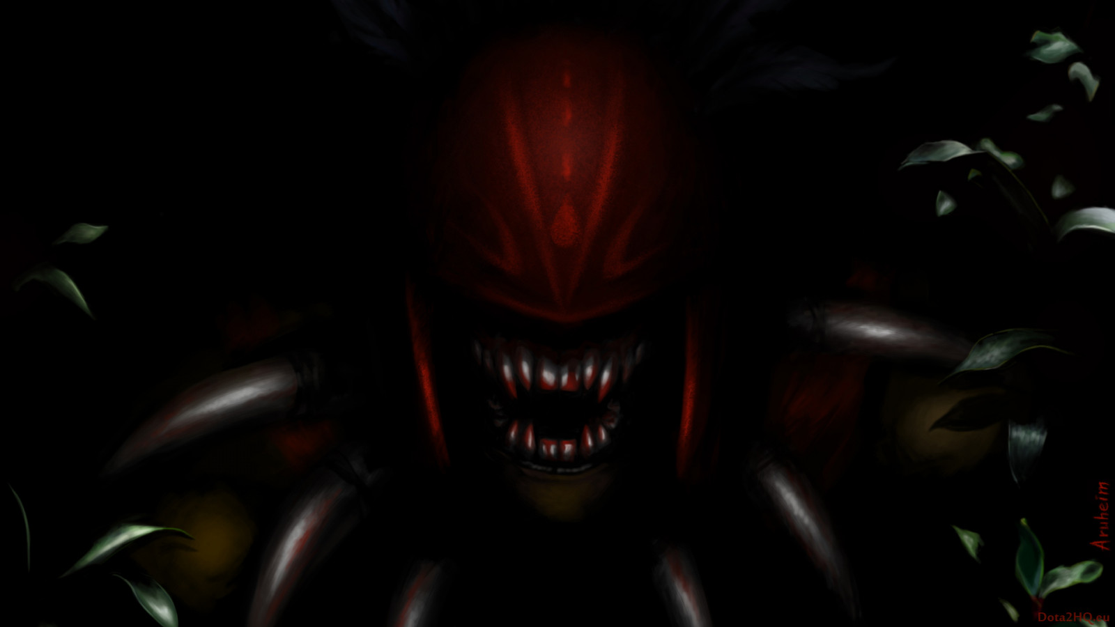 Dota 2, Bloodseeker, midnat, KUNST, mørke, skærmbillede, computer tapet, fiktiv karakter