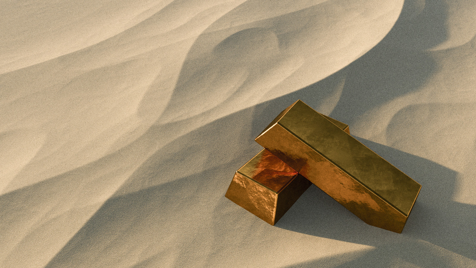 Wallpaper gold, bar, sand, desert, 3D 2560x1440 frsnail 1944789