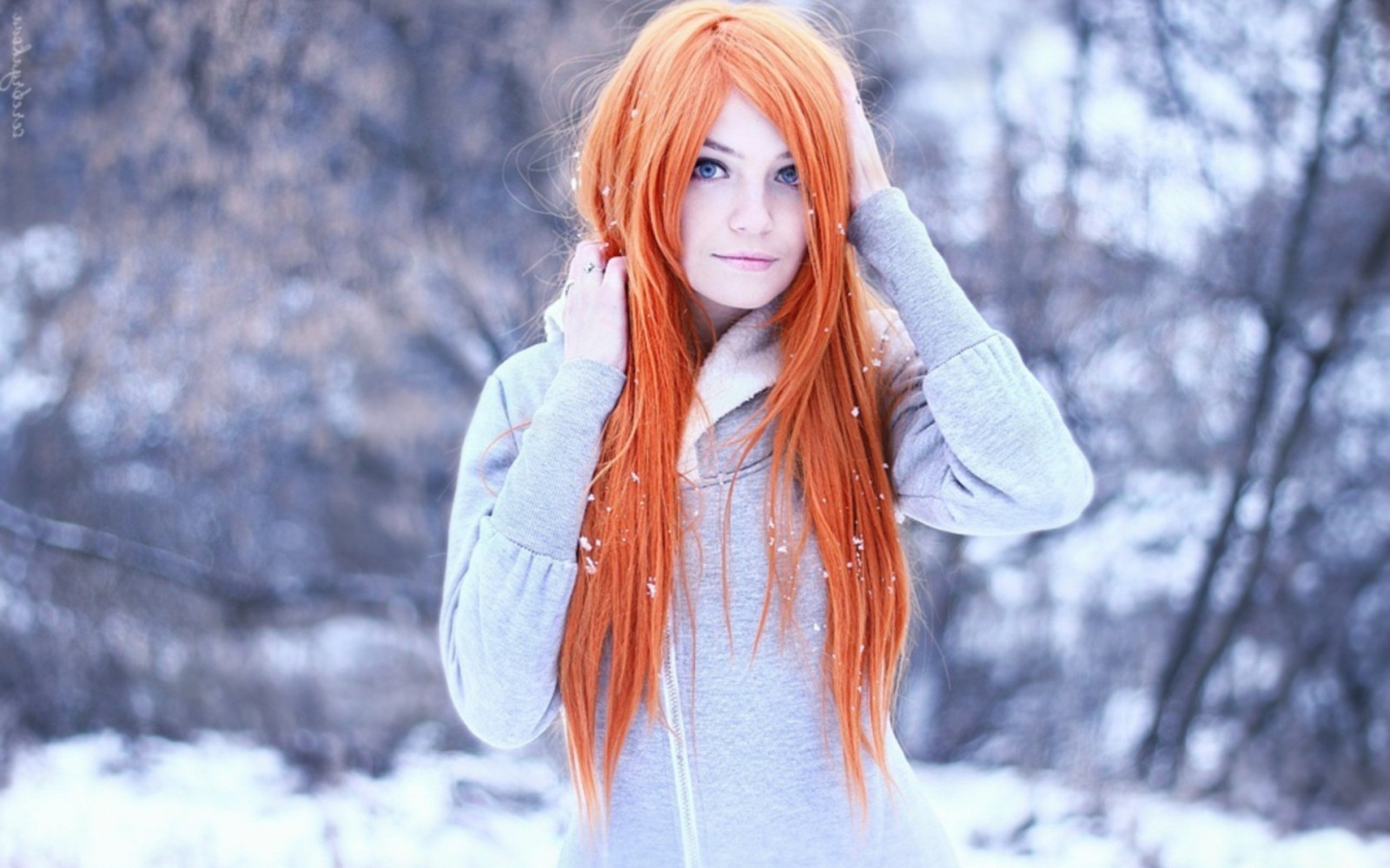 kobiety, rudowłosy, Model, długie włosy, Anime, niebieskie oczy, zimowy, moda, włosy, Bokeh, wiosna, odzież, dziewczyna, piękno, pora roku, kostium, blond, Fryzura, 1920x1200 px, sesja zdjęciowa, brązowe włosy