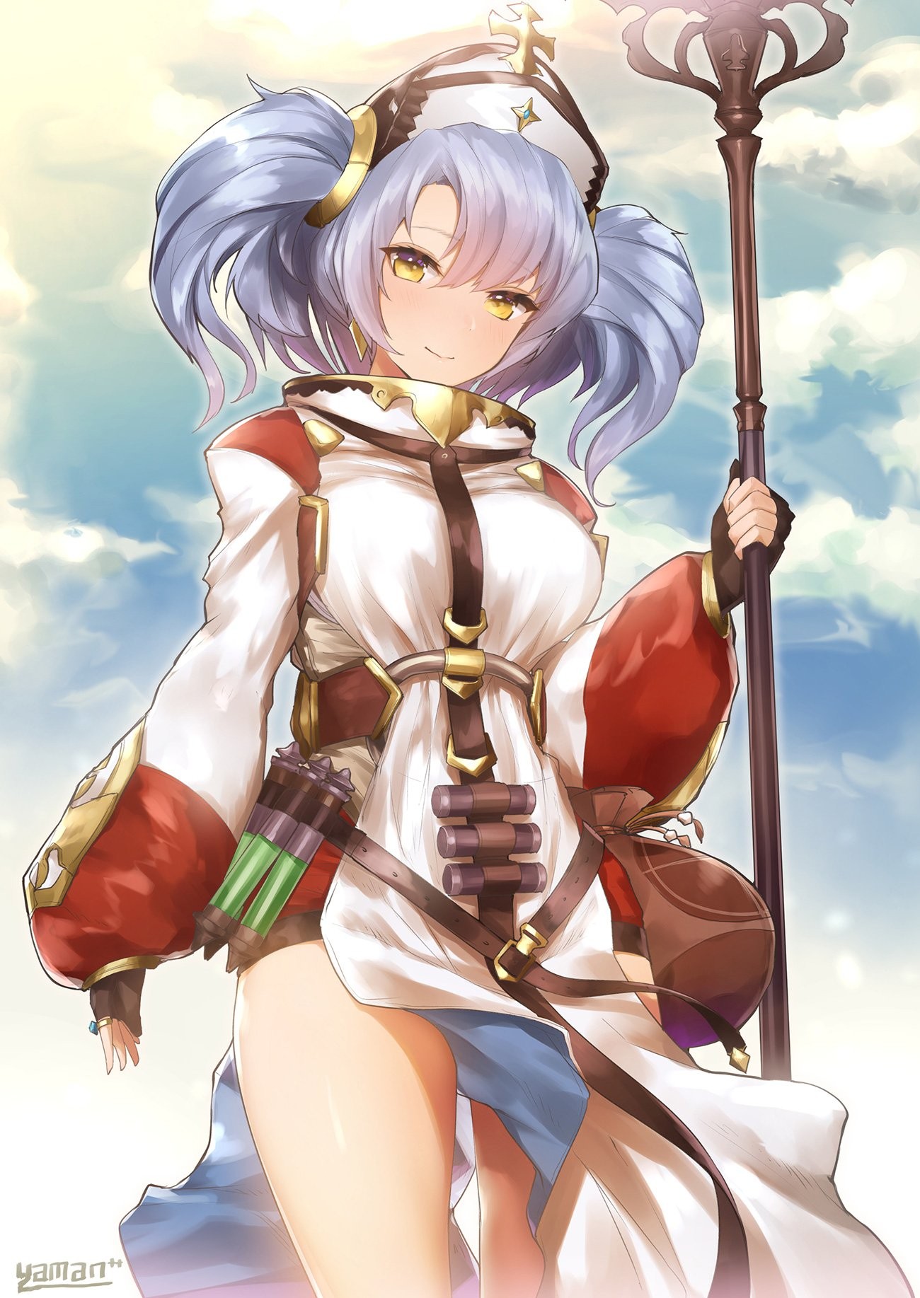 ilustrace, anime, anime dívky, zbraň, kreslená pohádka, Granblue fantasy, mangaka