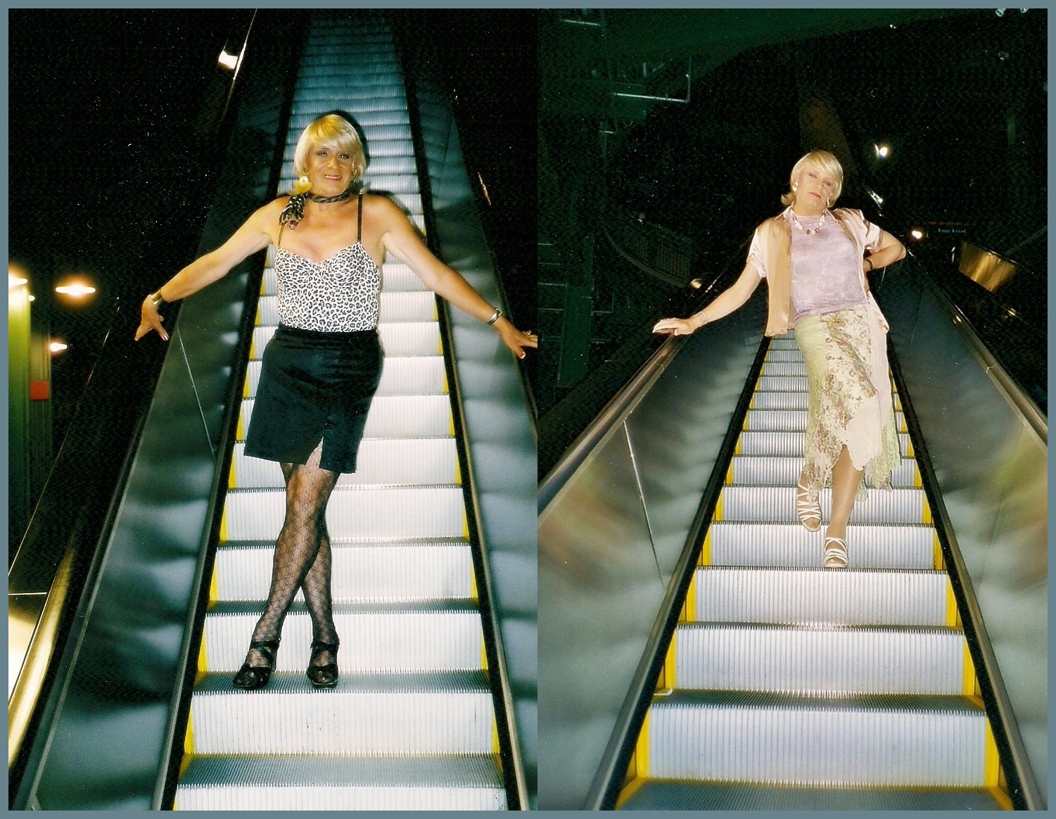 jezdící schody, sukně, milwaukee, blondýnka, Hořejší jezero, millerpark, animalprint, laurettevictoria, patternedhose, laurettemcgovern