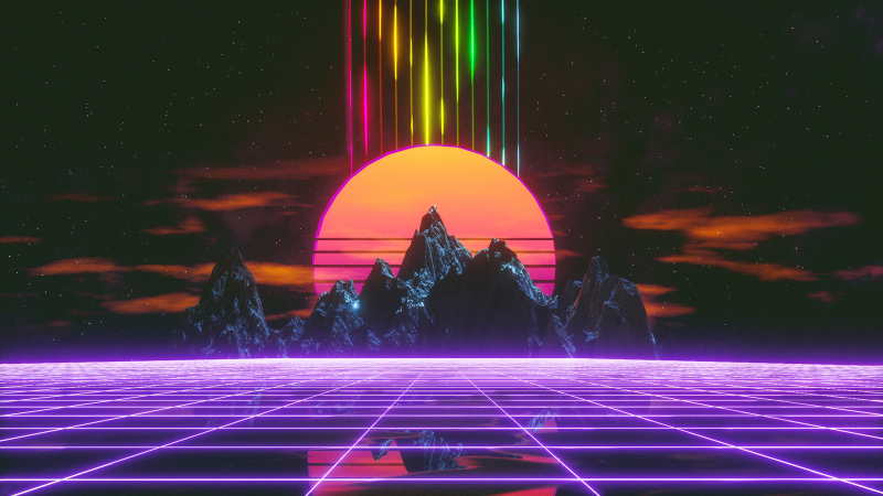 gaya retro,synthwave,Retrowave,kisi