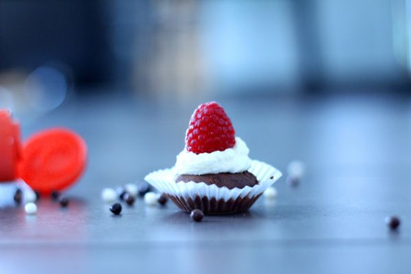 Mini,cupcake,muffin,topping,rasperry,zitrone