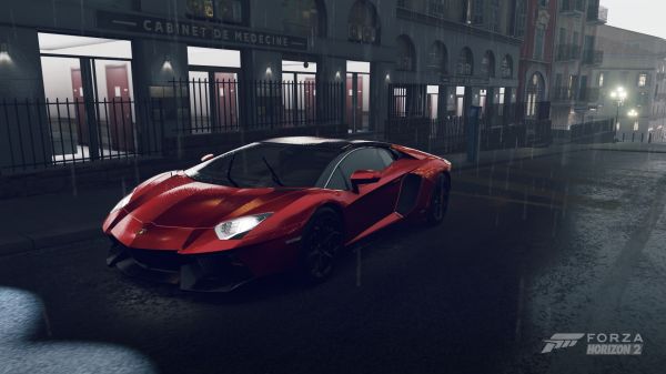 car, vehicle, supercars, rain, Lamborghini, Lamborghini Aventador