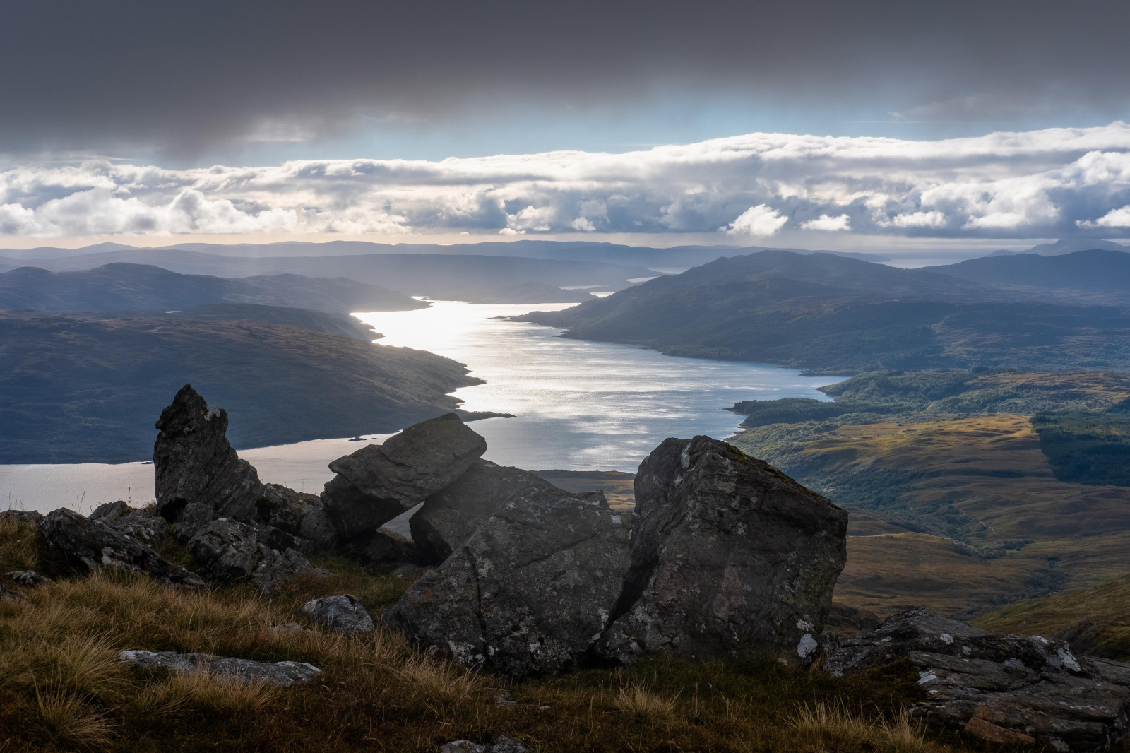 Wallpaper landscape, clouds, lake, Scotland, UK, Scottish Highlands