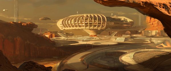 stones,Sergii Golotovskiy,drawing,science fiction,architecture,spaceship
