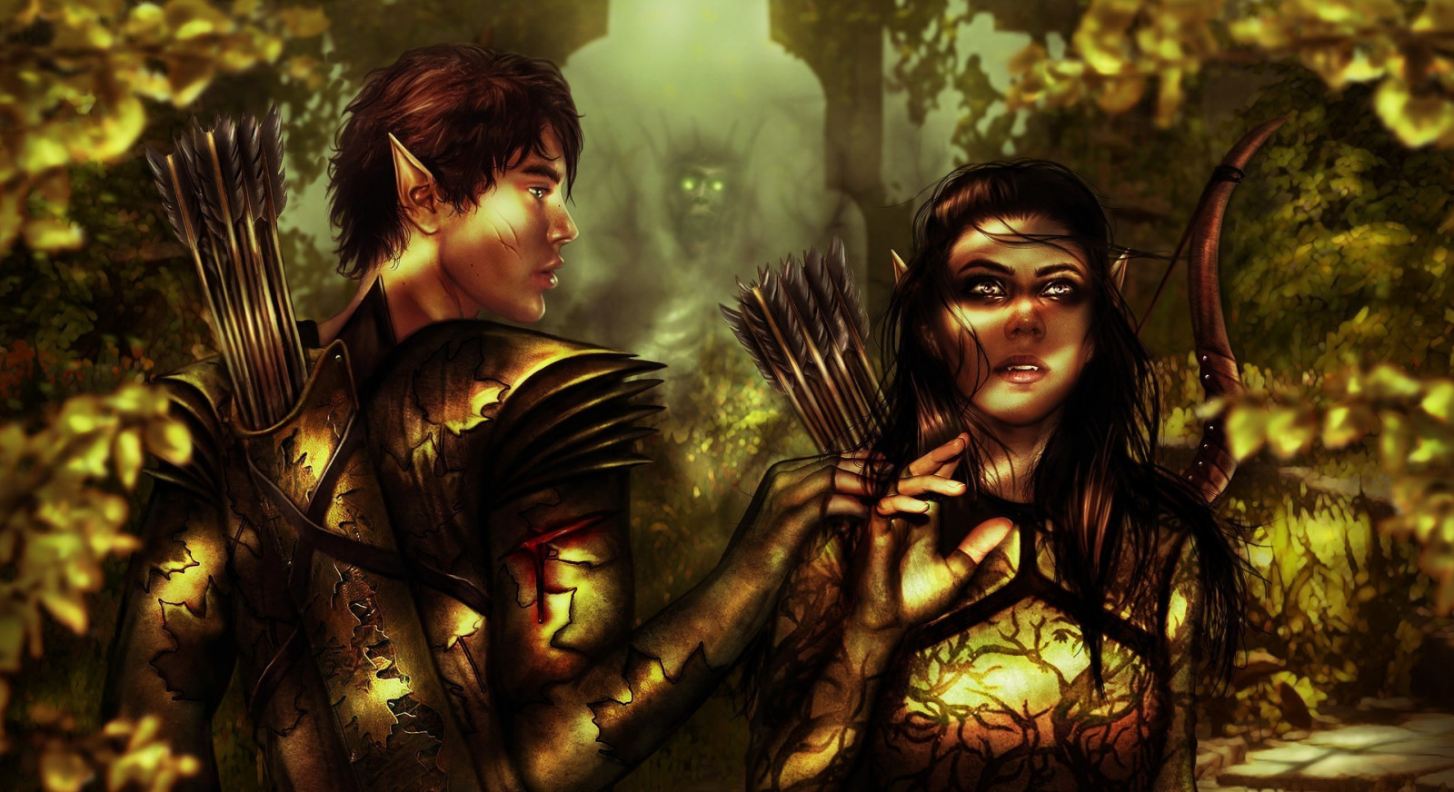 les, fantasy umění, umělecká díla, džungle, mytologie, tma, Snímek obrazovky, místo výskytu, počítač tapeta, fiktivní postava