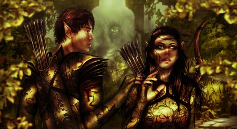 erdő, fantasy art, dzsungel, mitológia, sötétség, alkotás erdő, fantasy art, dzsungel, mitológia, sötétség, alkotás