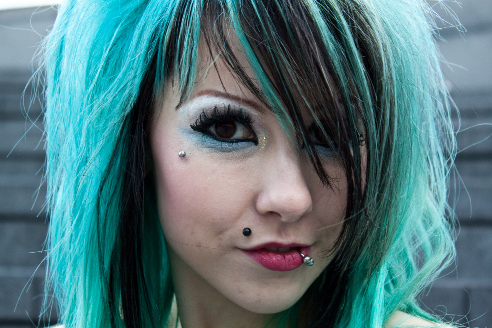 4752x3168 px, Blåt hår, øjne, piercing, krikand hår, Kvinder