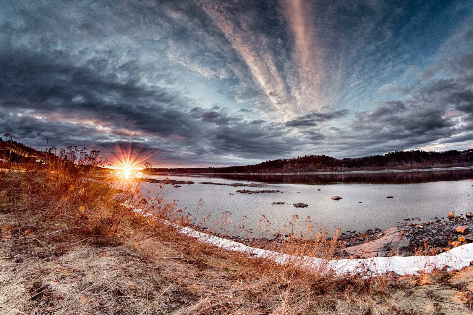 Wallpaper sunlight, landscape, sunset, nature, reflection, sky, snow, sunrise, evening