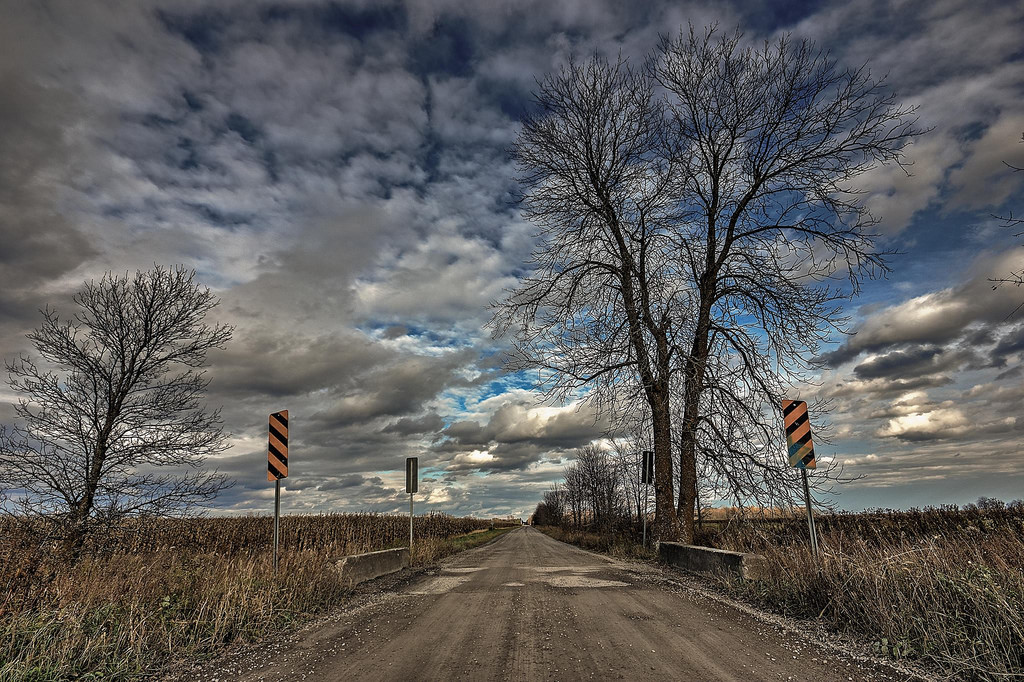 silnice, ulice, most, modrý, stromy, nebe, mrak, znaky, Ontario, Kanada, Studený, strom, podzim, podepsat, mraky, Kánon, projekt, vysoký, dynamický, cesta, země, Severní, mosty, sigma, sean, špína, vegetace, 365, silnice, bujný, rozsah, HDR, Grenville, Thibert