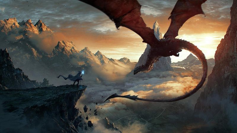 fantasy art, dragon, mythology, Terrain, darkness, cloud fantasy art, dragon, mythology, Terrain, darkness, cloud