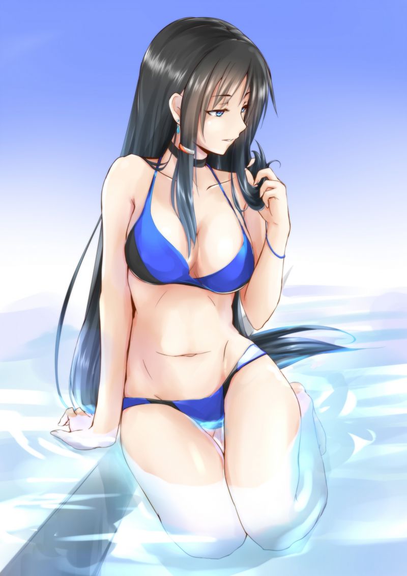 dlouhé vlasy, anime, anime dívky, kreslená pohádka, modré oči, voda dlouhé vlasy, anime, anime dívky, kreslená pohádka, modré oči, voda