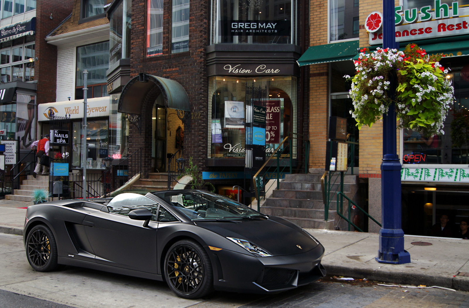 sportovní, Černá, město, ulice, Itálie, auto, budova, vozidlo, silnice, Dům, Lamborghini, Kanada, Lamborghini Gallardo, sportovní auto, Toronto, Konvertibilní, výkon auta, Ontario, parkoviště, italština, exotický, limuzína, kolo, okraj, superauto, kabriolet, worldcars, Lambo, matný, pozemní vozidla, automobilového designu, automobilový exteriér, luxusní vůz, sportovní užitkové vozidlo, Yorkville, Softtop, Softop, automotive wheel system