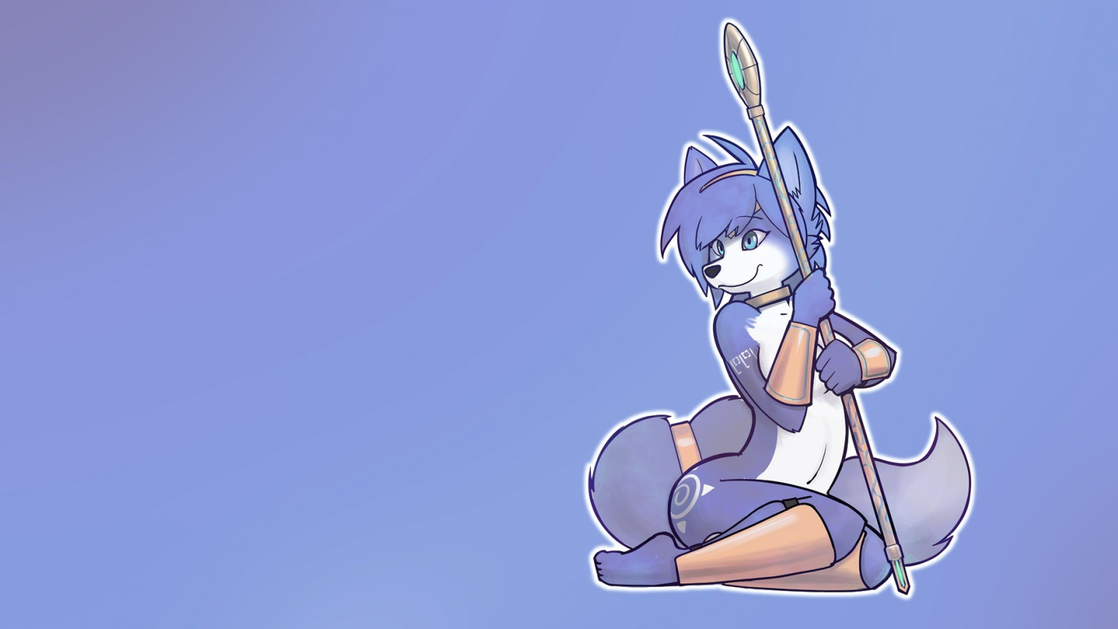 modrý, srstnatý, Anthro, Krystal, ruka