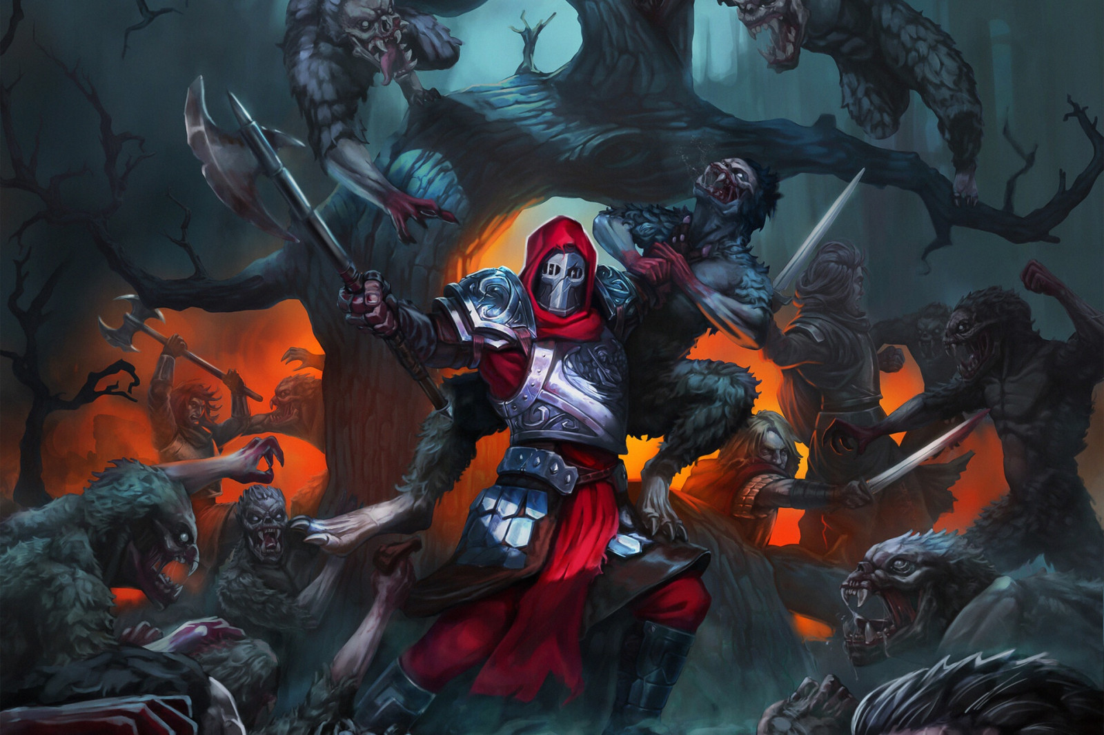 Anatoliy Glyga, artwork, fantasy art, gepantserd, strijd, illustratie