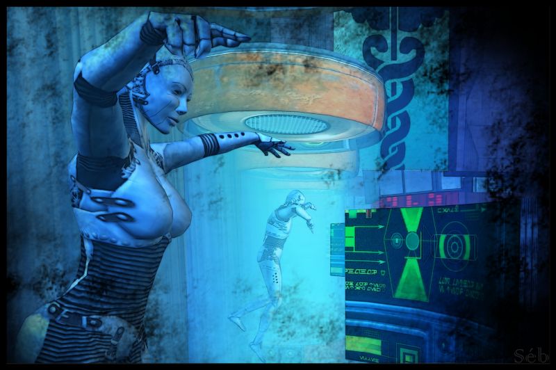 기계 인간,물,수중,푸른,세계,화신