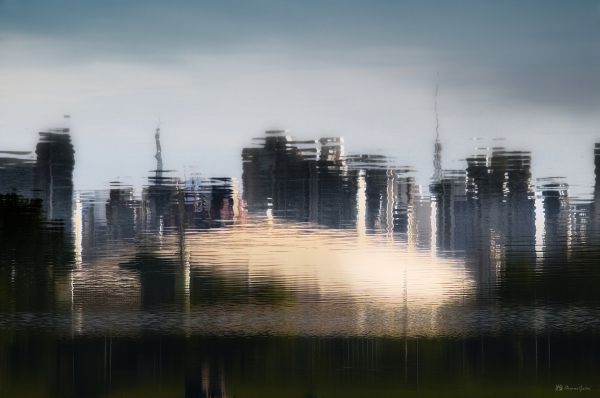 city,cityscape,abstract,lake,water,building