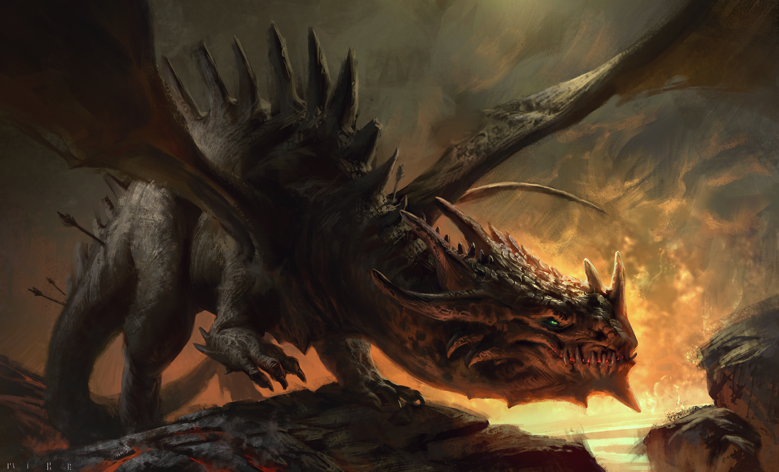 dragon, fire, fantasy art, DeviantArt