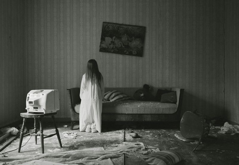 bílý, Černá, fotografie, Černý a bílý, sedící, monochromatické fotografování