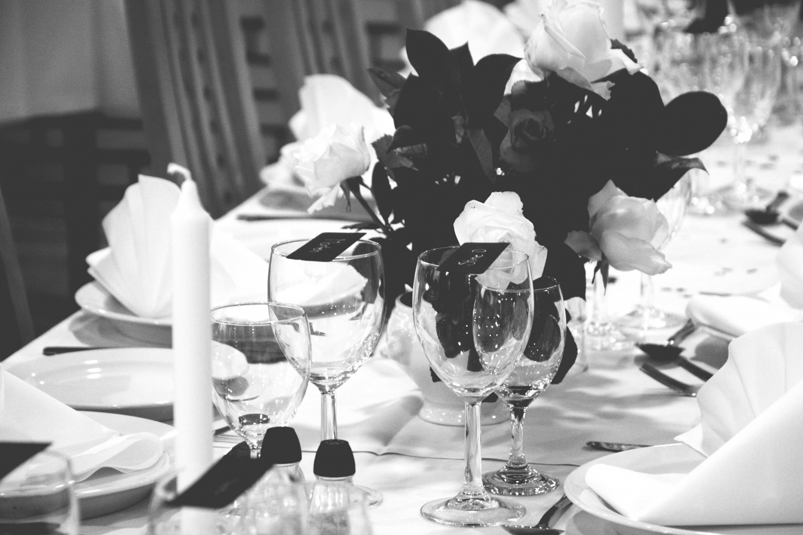 stromy, bílý, Černá, černobílý, nebe, mraky, zelená, Dánsko, soubor, květ, venkovní, svatba, nevěsta, tableset, bryllup, Lolland, br Llop, vigsel, saksk bing, jackogmichelle, okvětní lístek, Černý a bílý, monochromatické fotografování, obřad, zátiší fotografování, sklenice na víno, svatební hostina, Vrchol, zkušební oběd