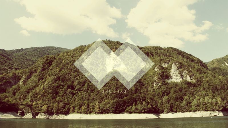 les, kopec, Skála, Příroda, odraz, jezero les, kopec, Skála, Příroda, odraz, jezero