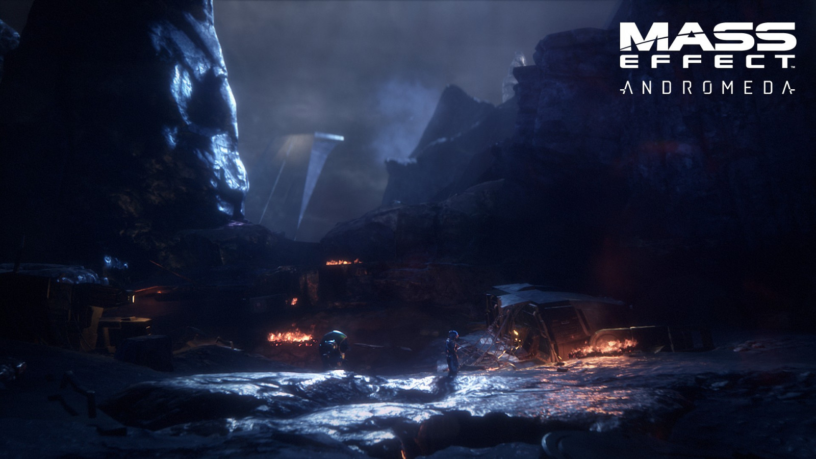 videogiochi, Effetto di massa, notte, Mass Effect Andromeda, mezzanotte, oscurità, immagine dello schermo, 1920x1080 px, fenomeno geologico