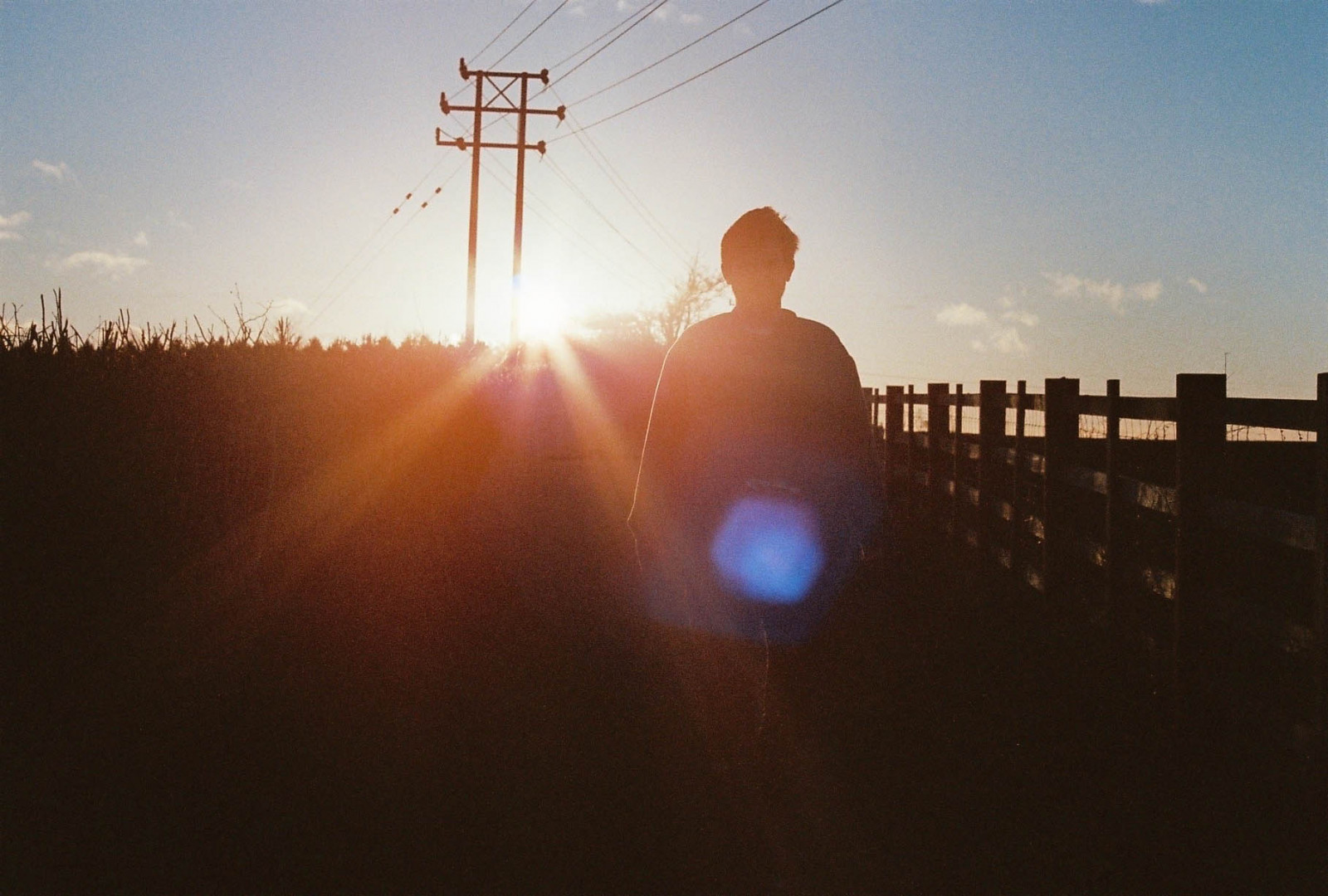 Natale, inverno, tramonto, Sole, film, natura, caldo, AE1, valle, linee elettriche, bagliore, portra, Piacevole