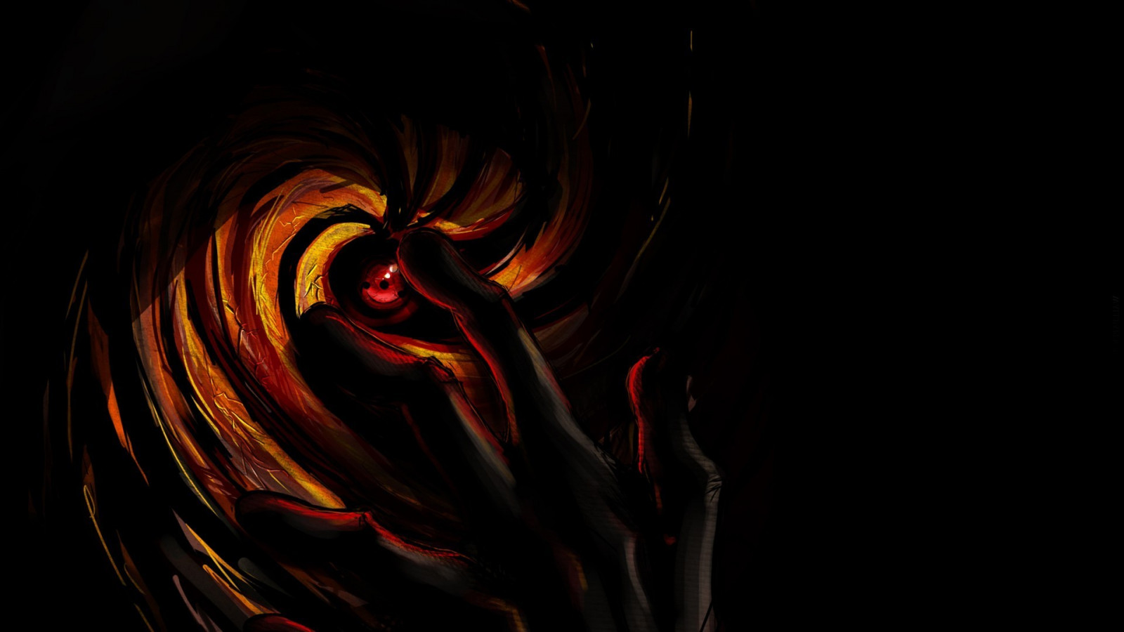Naruto Shippuuden, Sharingan, light, flower, flame, darkness, 1920x1080 px, human body, fractal art, organ, macro photography