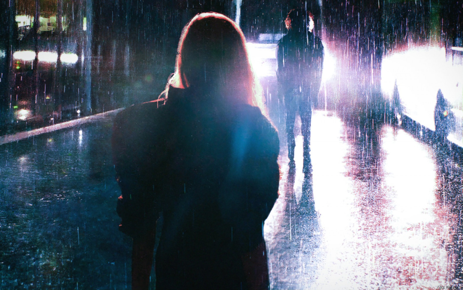 slunečnímu záření, noc, voda, odraz, modrý, led, Alexander Mandradjiev, světlo, tma, obraz, vodní prvek