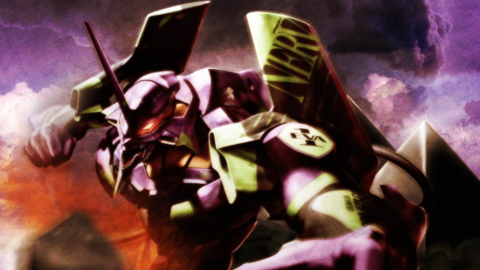 anime, Neon Genesis Evangelion, EVA Unit 01, květ, Snímek obrazovky