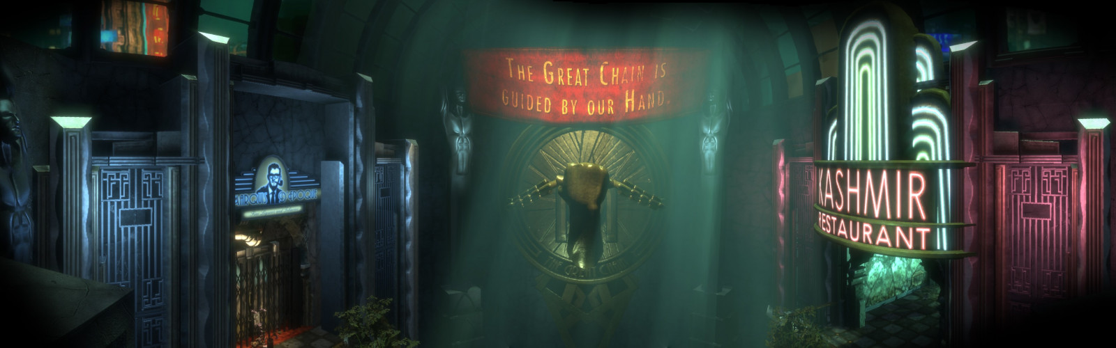 Computerspellen, nacht, BioShock, licht, kleur, steeg, verlichting, duisternis, screenshot