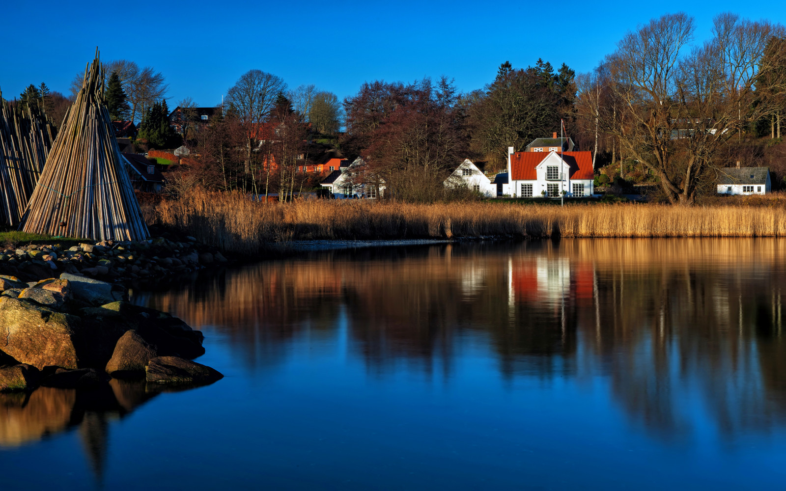 krajina, jezero, voda, Příroda, odraz, park, večer, ráno, řeka, Kánon, rybník, soumrak, expozice, strom, podzim, sezóna, Danmark, tělo z vody, canon5dmarkll, Vand, veiws, Nordjylland, elementsorganizer11, canon2470f28l, mariagerfjord, lukketid, stinesminde, stinesmindehavn