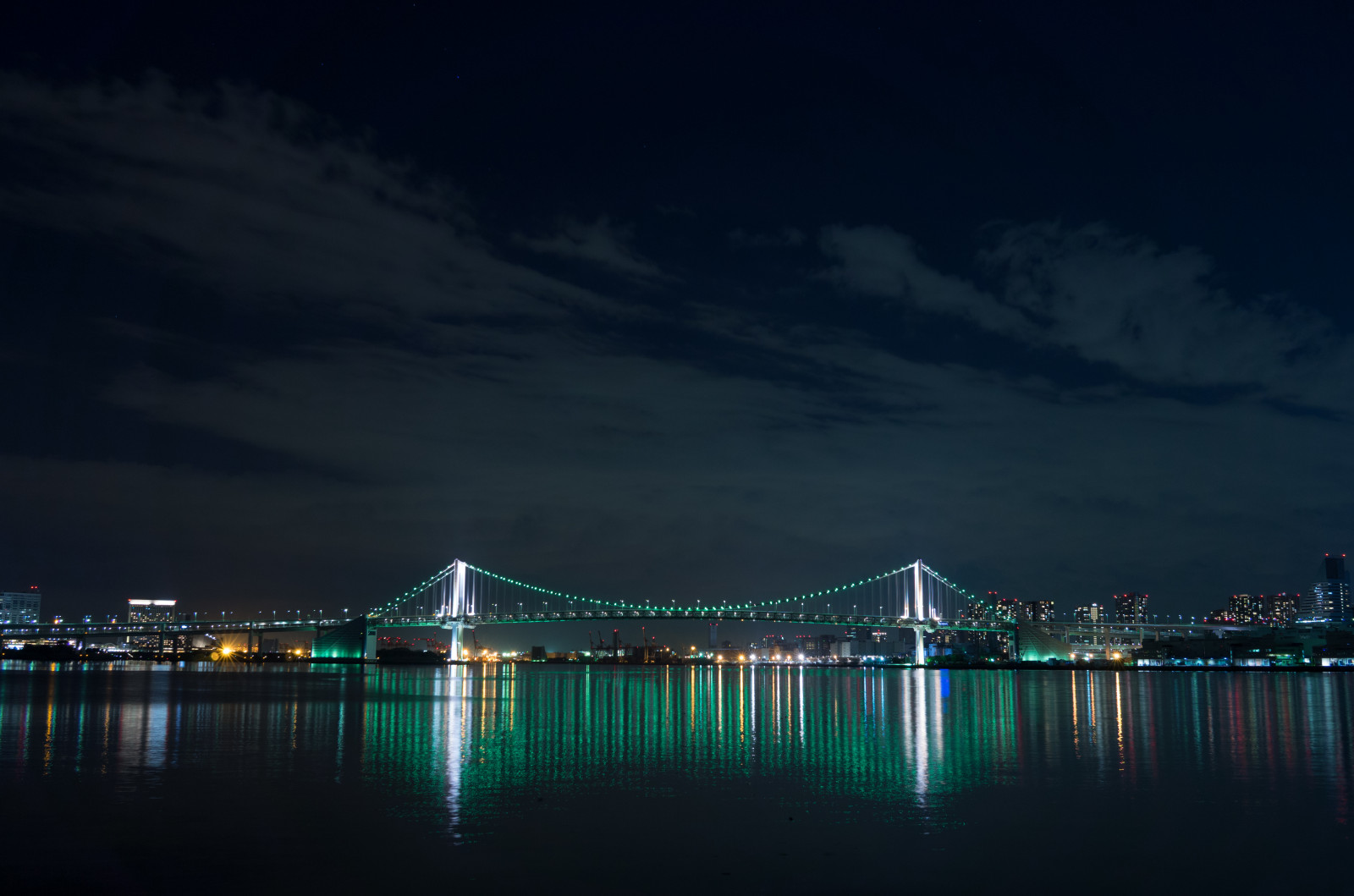 Japan, city, cityscape, night, architecture, reflection, sky, skyline, evening, bridge, moonlight, horizon, atmosphere, dusk, Leica, Tokyo, Jp, light, cloud, dawn, illuminated, illumination, darkness, t, landmark, rainbowbridge, tokyobay, leicat, summicront235, summicron, t235, atmospheric phenomenon, atmosphere of earth, human settlement