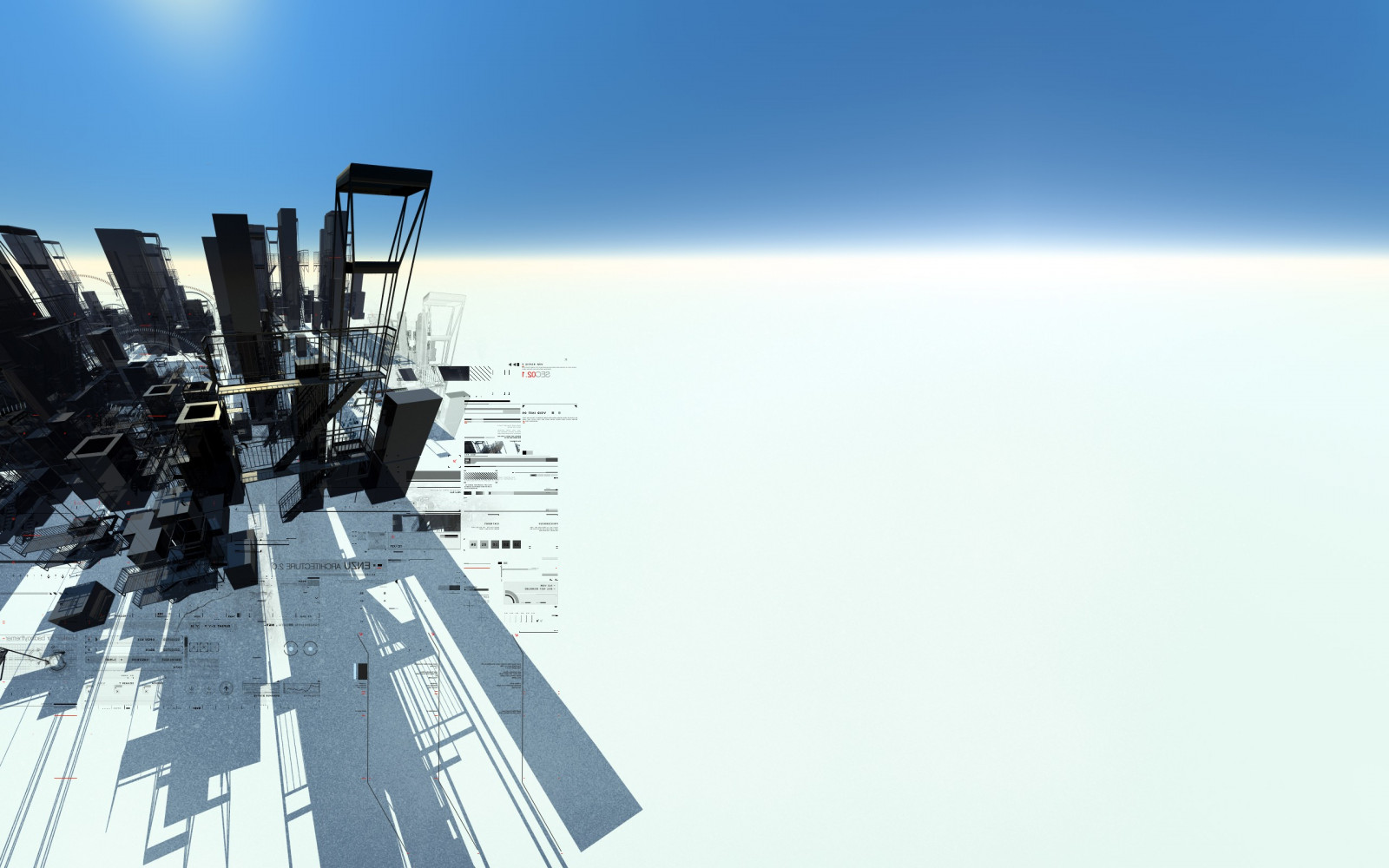 Digital kunst, abstrakt, afspejling, himmel, sfære, terning, kubiske, vægge, 2560x1600 px