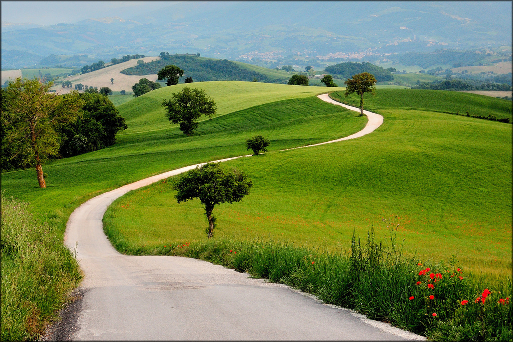 Wallpaper road, Italy, nature, way, landscape, spring, Nikon, scenery