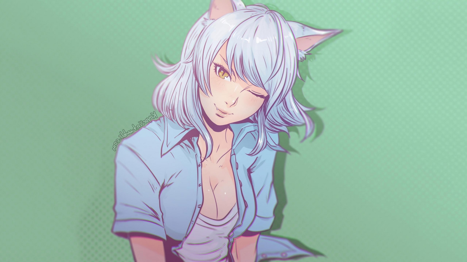 výkres, ilustrace, Hanekawa Tsubasa, Monogatari Series, nekomimi, anime, anime dívky, kreslená pohádka, růžový, Sawarineko, skica, 2560x1440 px, mangaka