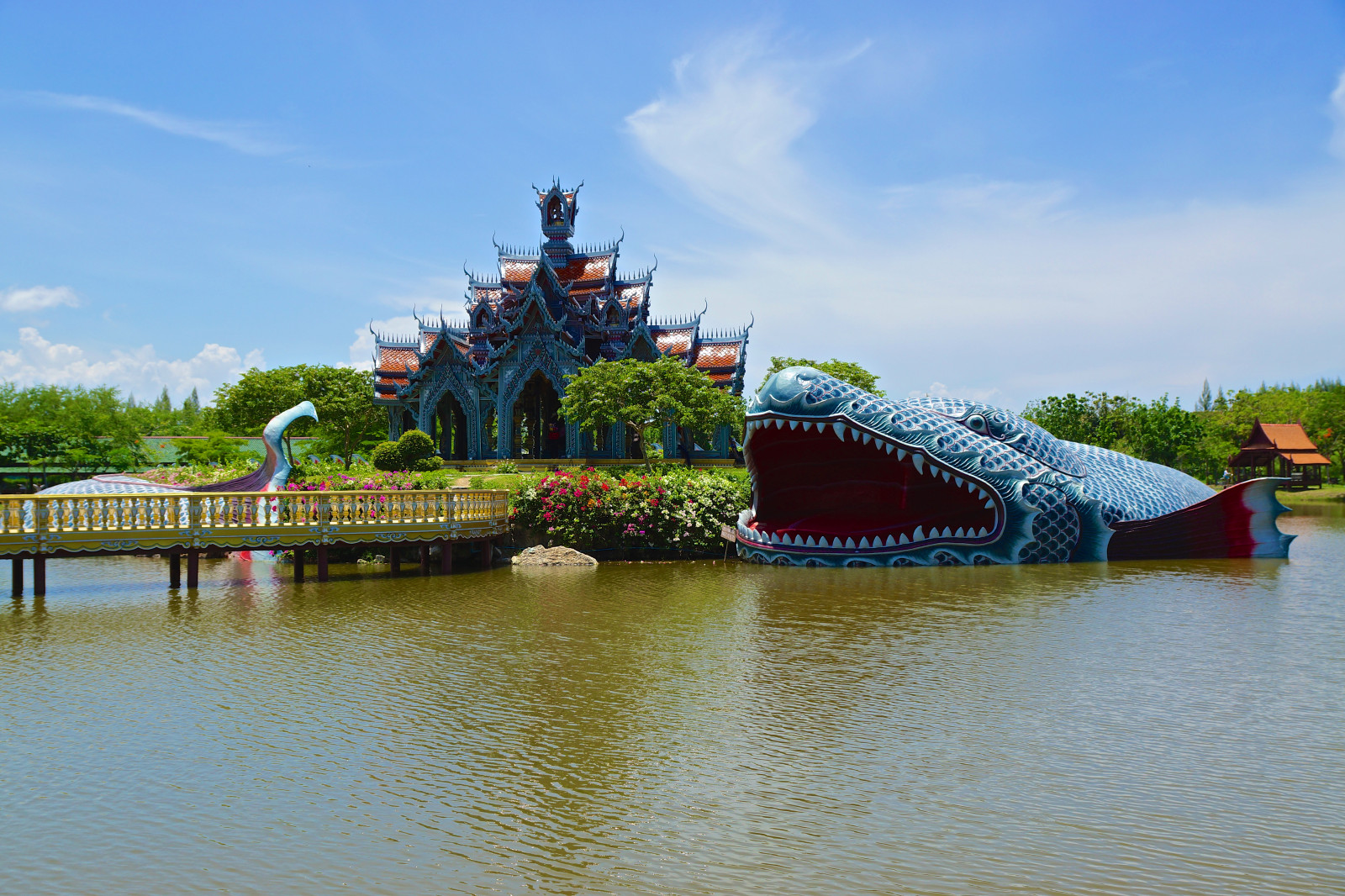 park, město, modrý, nebe, hora, jezero, Ryba, Cestovní ruch, Thajsko, náboženský, chrám, starověký, vzdělání, svatyně, Asie, Buddha, buddhistické, Sony, víra, náboženství, turista, rekreace, jihovýchodní, alfa, dSLR, siam, informace, 77, provincie, Samut, Muang, boran, Sumeru, samutprakan, muangboran, Prakan, Mueang, mueangboran